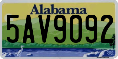 AL license plate 5AV9092