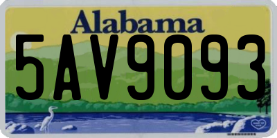 AL license plate 5AV9093