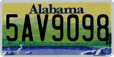 AL license plate 5AV9098