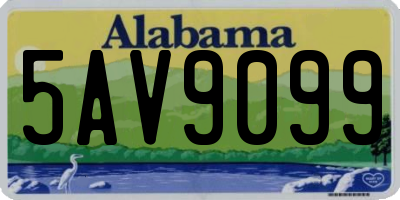 AL license plate 5AV9099
