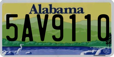 AL license plate 5AV9110