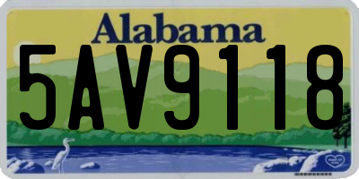 AL license plate 5AV9118