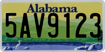 AL license plate 5AV9123