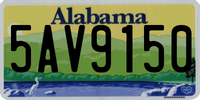 AL license plate 5AV9150