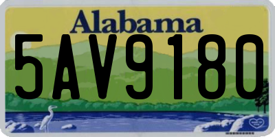 AL license plate 5AV9180