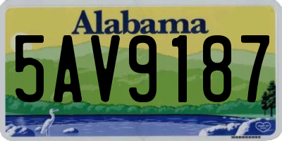 AL license plate 5AV9187