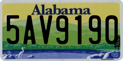 AL license plate 5AV9190