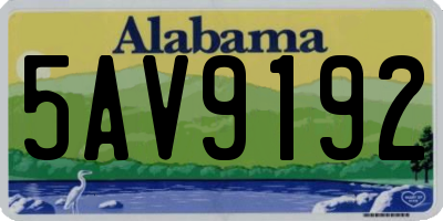 AL license plate 5AV9192
