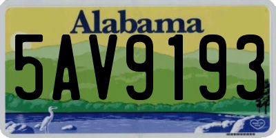 AL license plate 5AV9193