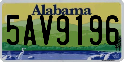 AL license plate 5AV9196