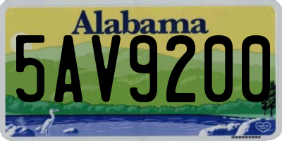 AL license plate 5AV9200