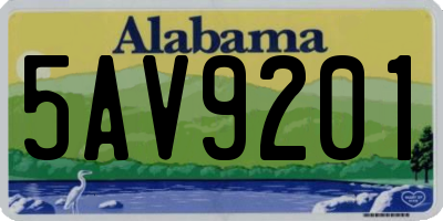 AL license plate 5AV9201
