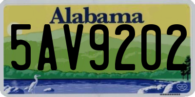 AL license plate 5AV9202