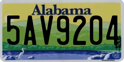 AL license plate 5AV9204