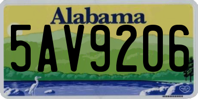AL license plate 5AV9206