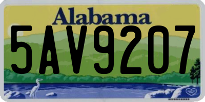 AL license plate 5AV9207