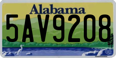 AL license plate 5AV9208