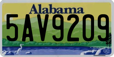 AL license plate 5AV9209