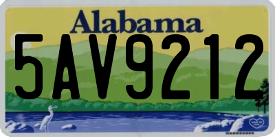 AL license plate 5AV9212