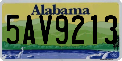 AL license plate 5AV9213