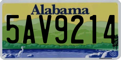 AL license plate 5AV9214