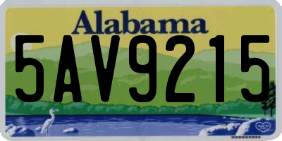 AL license plate 5AV9215