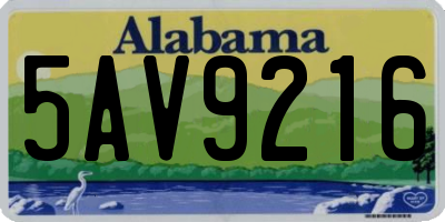 AL license plate 5AV9216