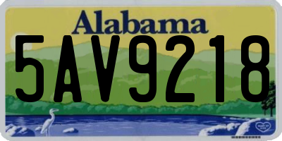 AL license plate 5AV9218