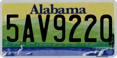 AL license plate 5AV9220