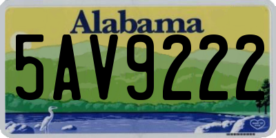 AL license plate 5AV9222
