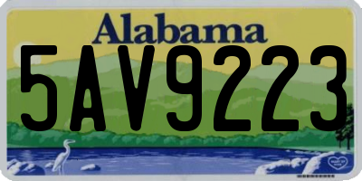AL license plate 5AV9223