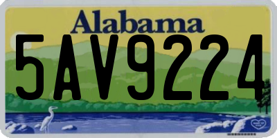 AL license plate 5AV9224