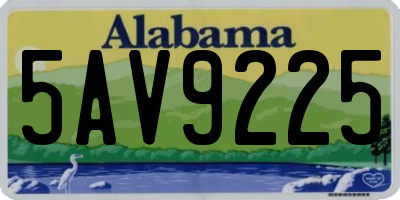 AL license plate 5AV9225