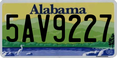 AL license plate 5AV9227