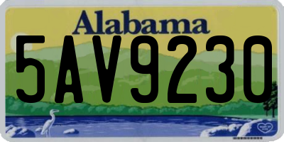 AL license plate 5AV9230