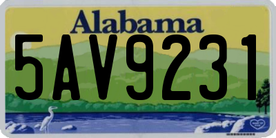 AL license plate 5AV9231
