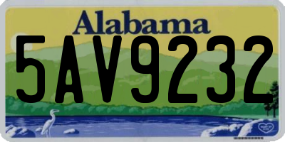 AL license plate 5AV9232
