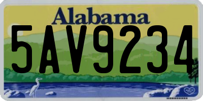 AL license plate 5AV9234