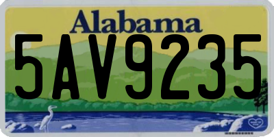 AL license plate 5AV9235
