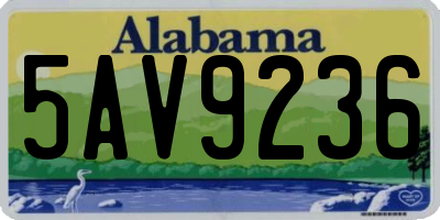AL license plate 5AV9236