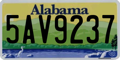 AL license plate 5AV9237