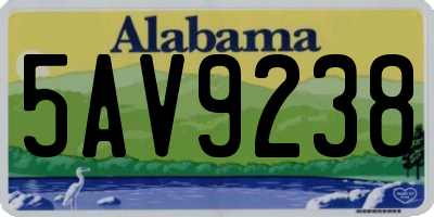 AL license plate 5AV9238