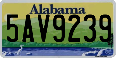 AL license plate 5AV9239