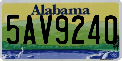 AL license plate 5AV9240