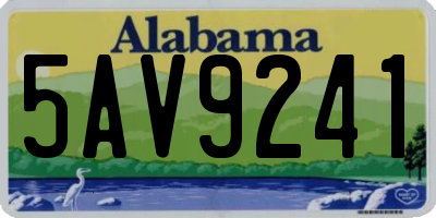 AL license plate 5AV9241