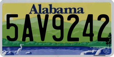 AL license plate 5AV9242