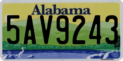 AL license plate 5AV9243