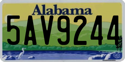 AL license plate 5AV9244