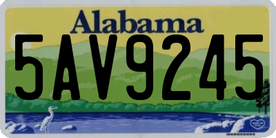 AL license plate 5AV9245