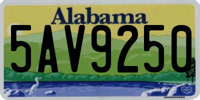 AL license plate 5AV9250